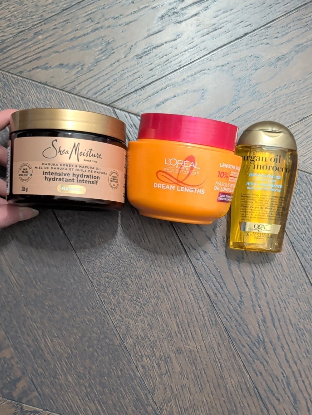 Hair Mask + Hair Oil Bundle - Shea Moisture, L'Oreal Dream Lengths OGX Argan Oil